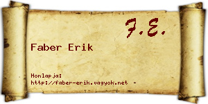 Faber Erik névjegykártya